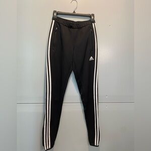 Adidas Kids Black Joggers with White Stripes